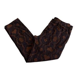 ASOS Snakeskin Print Slim FIt Pants Mens 34 Brown Button Fly Animal Print